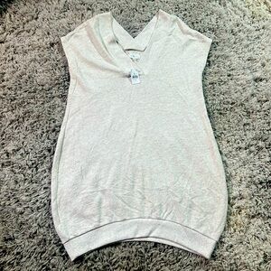 LOU & GREY NWT Sz. XS Oatmeal Sleeveless Sweatshirt Dress